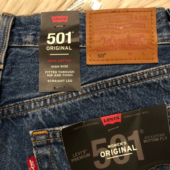 Levi’s 501 Original High Rise Straight Leg Blue Denim Premium Jeans 26 x 30 - Picture 14 of 16